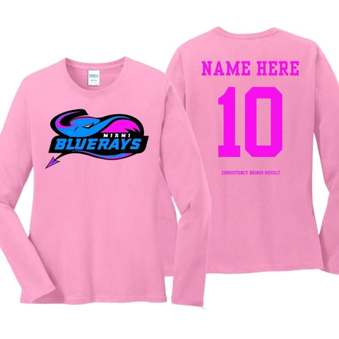 Miami Blue Rays Travel Basketball Women’s Unisex Long Sleeve T-shirt
